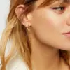 Wholesale PVD Coated Real Gold Plated C Shape 201 Stainless Steel Simple Style Waterproof Non Tarnish Hoop Earrings Ear Studs