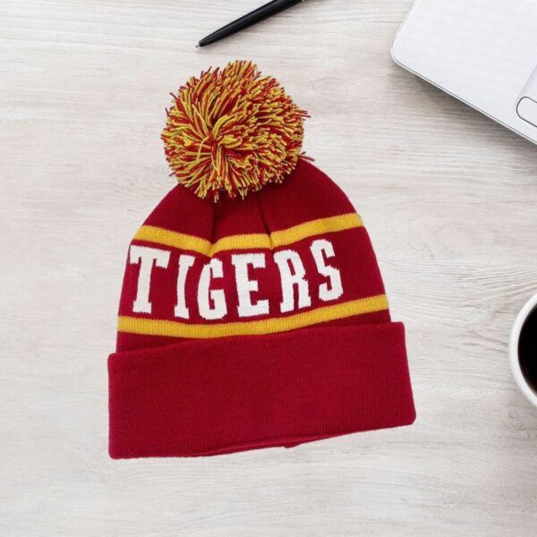 Wholesale Blue knitted hat with pom-pom Christmas hat, autumn/winter woolen hat