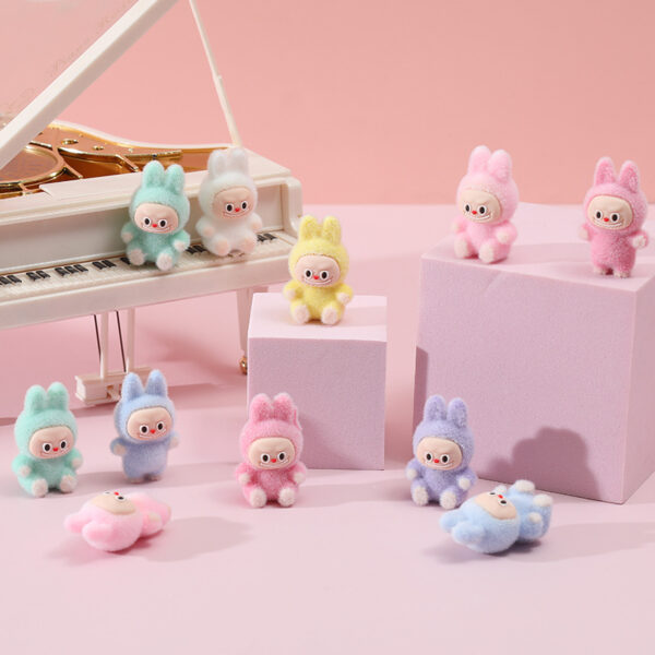 Wholesale Mini Flocked Cartoon Doll Bag Pendant Trendy Cute Ornament Keychain DIY Jewelry Accessories