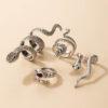 oly-5d763d882e26596e6d7a443a790fe39f Wholesale Exaggerated Snake Ring Four-piece Set Inlay Old Animal Ring Set