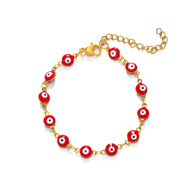 PVD Coated 18K Gold Plated Devil'S Eye 304 Stainless Steel Ethnic Style Cool Style Waterproof Non Tarnish 304 Stainless Steel Bracelets