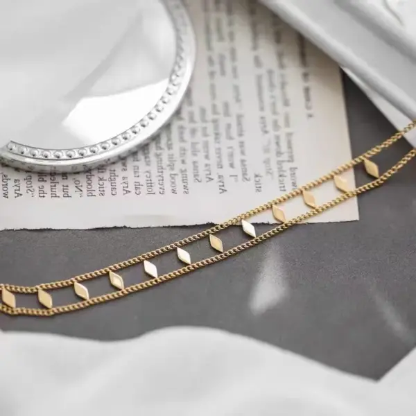 Wholesale Casual Simple Style Rhombus Titanium Steel Choker