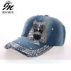 Wholesale Owl three-row Diamond Denim baseball cap B094