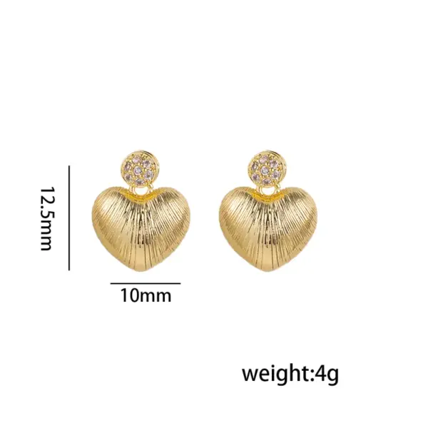 1 Piece Elegant Cute Streetwear Four Leaf Clover Bear Floral Asymmetrical Copper Zircon 18K Gold Plated Ear Studs