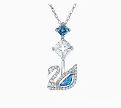 Wholesale High Version Heartbeat Collarbone Chain Demon Eye With Swarovski Elements Crystal Bow Gold 304 Stainless Steel Necklace