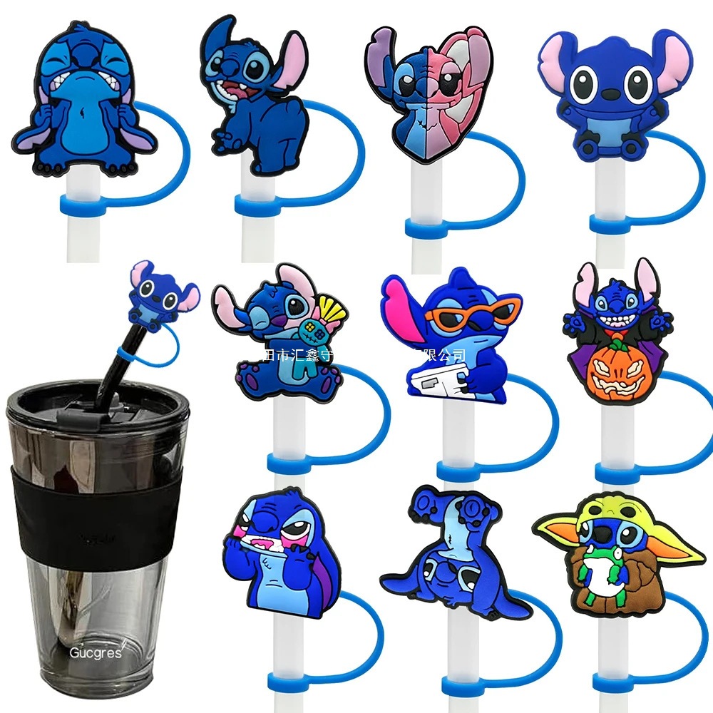 Wholesale Straw cap stilla decoration party hot sale animation straw animation new cartoon cover dust plug straw Straw Tube Cap