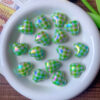 Wholesale Printed checkered heart-shaped bead