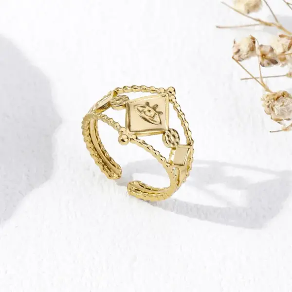 Wholesale 304 Stainless Steel 18K Gold Plated Casual Simple Style Geometric Open Rings