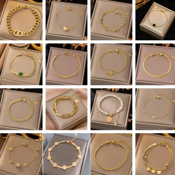 Wholesale Round Heart Shape 304 Stainless Steel Elegant 304 Stainless Steel Bangle