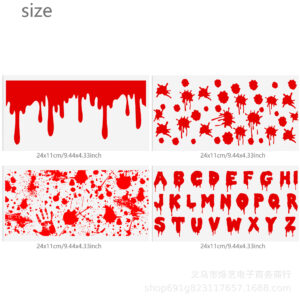 Blood Halloween Series Transparent Crystal Label Water Cup Waterproof Sticker Set (4 pieces/set)-8