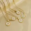 Wholesale PVD Coated 18K Gold Plated Letter Stainless Steel Casual Waterproof Non Tarnish 304 Stainless Steel Lobster Trigger Clasp Closure Pendant Necklace