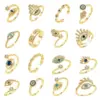 Wholesale Devil's Eye Ring Gold-Plated Copper Unique Jewelry For Women Open Bracelet Simple Suitable For Dates