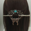 Wholesale Cross-border Hot Selling Retro Nordic Imitation Moon Stone Butterfly Hairpin Viking Hair Stick Irish Norwegian Style Hair Accessories