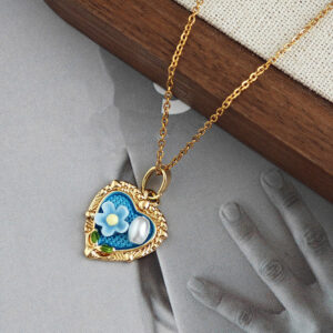 Blue-love pendant necklace