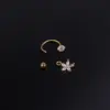 316L Stainless Steel Copper Zircon Ear Cartilage Rings & Studs Geometric Waterproof Non Tarnish Surgical Steel