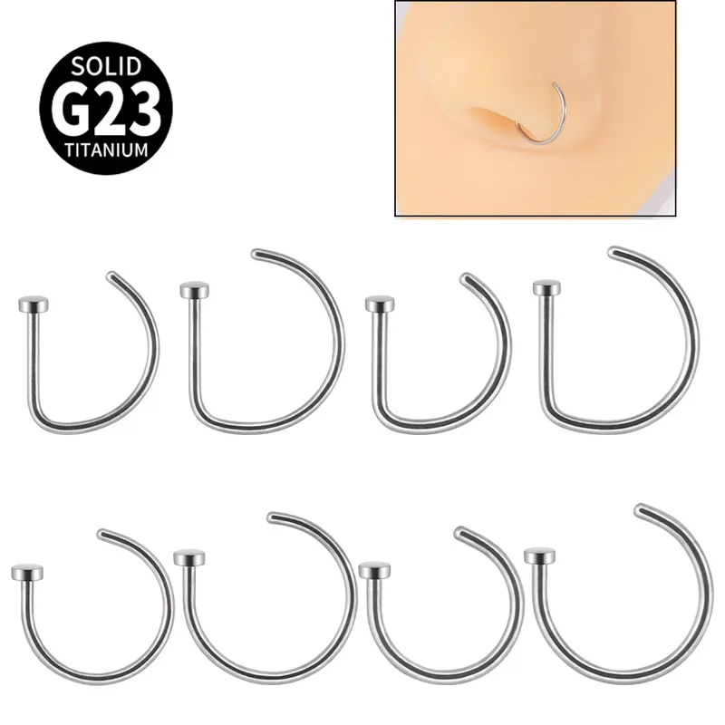 Wholesale Simple Style Cool Style Geometric G23 Titanium lishing Nose Ring Nose Pin