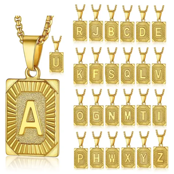 Wholesale Jewelry Fashion Letter 304 Stainless Steel 18K Gold Plated Plating Stainless Steel Necklaces