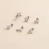 1 Piece Ear Cartilage Rings & Studs Fashion Geometric Flower Pure Titanium Inlaid Zircon