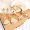 Wholesale 1 Pair IG Style Marine Style Tortoise Starfish 304 Stainless Steel Drop Earrings Ear Studs