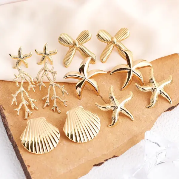 Wholesale 1 Pair IG Style Marine Style Tortoise Starfish 304 Stainless Steel Drop Earrings Ear Studs