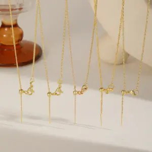 Wholesale Jewelry Casual Basic Simple Style Geometric Copper 16K Gold Plated Chain Necklace Necklace Slider Chain Cable Chain