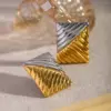 1 Pair Retro Simple Style Commute Geometric Solid Color 304 Stainless Steel 18K Gold Plated Ear Studs