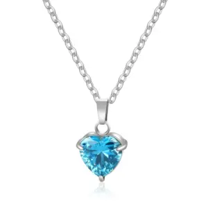 Steel Blue Heart-Shaped / Necklace