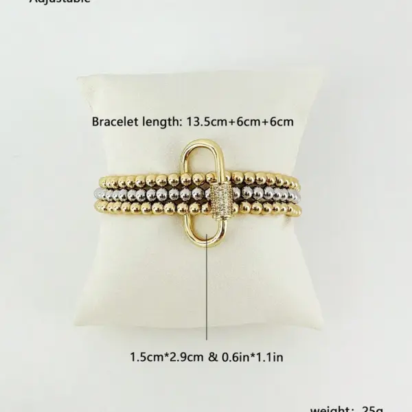 Wholesale Jewelry Casual Simple Style Pentagram Heart Shape Brass 18K Gold Plated Bracelets Beaded Chain