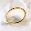 Wholesale PVD Coated 18K Gold Plated Real Gold Plated Solid Color Titanium Steel Casual Simple Style Waterproof Non Tarnish 304 Stainless Steel Bangle