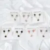 Wholesale Jewelry Fashion Geometric Stainless Steel Artificial Gemstones Earrings Necklace