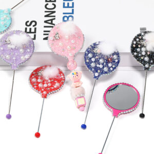 Wholesale Starry Sky Soft Sugar Beaded Handheld Makeup Mirror