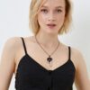 Wholesale European and American Gothic Dark Wind Necklace Love Clavicle Chain Cross Feather Wings Embrace Heart Creative Pendant