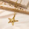 Wholesale Jewelry Glam Luxurious Classic Style Round Sun Starfish 304 Stainless Steel Cable Chain Snake Chain Pendant Necklace