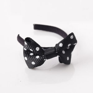 Big bow black polka dot headband