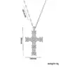 Wholesale PVD Coated Real Gold Plated Cross Stainless Steel Vintage Style Waterproof Non Tarnish Titanium Steel Pendant Necklace