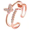 Wholesale Copper Plating Butterfly Artificial Gemstones Copper Rings