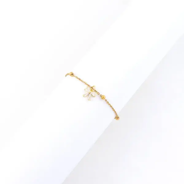 Wholesale PVD Coated Real Gold Plated Bow Knot 201 Stainless Steel Artificial Crystal Elegant Simple Style Classic Style Waterproof Non Tarnish 201 Stainless Steel Bracelets