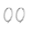 Wholesale 201 Stainless Steel Solid Color Zircon Real Gold Plated Elegant Waterproof Non Tarnish Inlay Hoop Earrings
