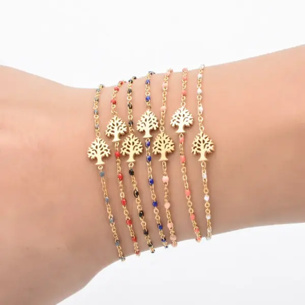 Wholesale Retro Simple Style Tree Stainless Steel Plating Bracelets
