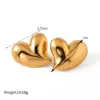 Wholesale 1 Pair Retro Simple Style Heart Shape Plating Stainless Steel 18k Gold Plated Ear Studs
