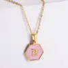 Wholesale PVD Coated 18K Gold Plated Letter 304 Stainless Steel Waterproof Non Tarnish 304 Stainless Steel Pendant Necklace