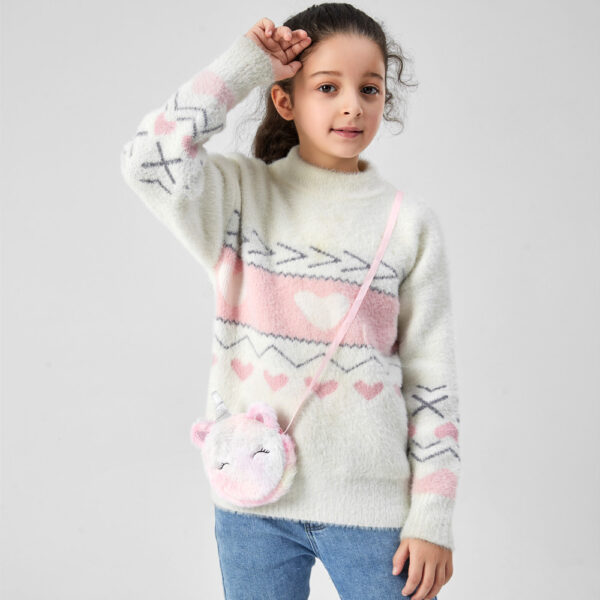 Wholesale Children's crossbody bag cartoon unicorn plush shoulder bag