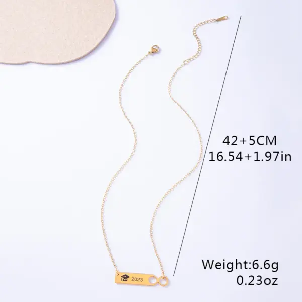Wholesale 304 Stainless Steel Gold Plated Simple Style Plating Hat Infinity Necklace
