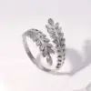 Wholesale Jewelry Sweet Leaf 304 Stainless Steel 18K Gold Plated Plating Stainless Steel Rings