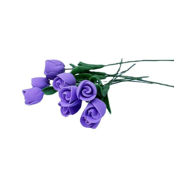 Wholesale 1:12 doll house accessories mini clay flower single flower flower arrangement OB11 tulip rose leaves pure hand made