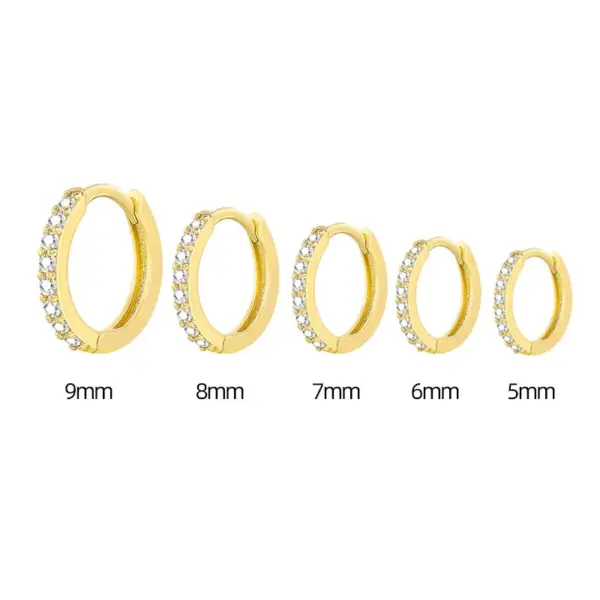 New Ear Buckle Korean Simple Row Zircon Earrings Female Round Small Copper Ear Nails