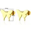 Wholesale PVD Coated 18K Gold Real Gold Plated Butterfly 304 Stainless Steel Simple Style Waterproof Non Tarnish Ear Studs