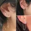 Ear Cartilage Rings & Studs Simple Style Copper Plating Artificial Gemstones