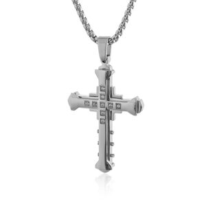 Knight silver + stainless steel chain