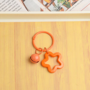 Orange five-pointed star 3cm circlip 14 bells
